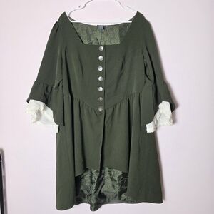 Outlander Hot Topic Dress Coat 2X Plus Size Green Claire Fraser Renaissance